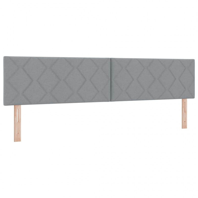 Łóżko sprężynowe z materacem Jasnoszary 200 x 200 cm tkanina