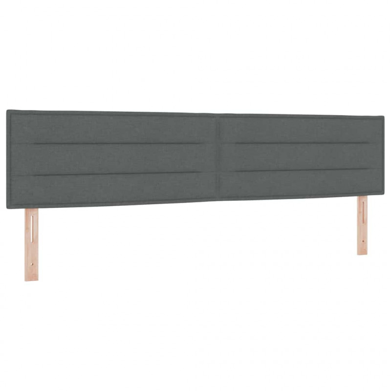 Łóżko sprężynowe z materacem Ciemnoszary 200 x 200 cm tkanina
