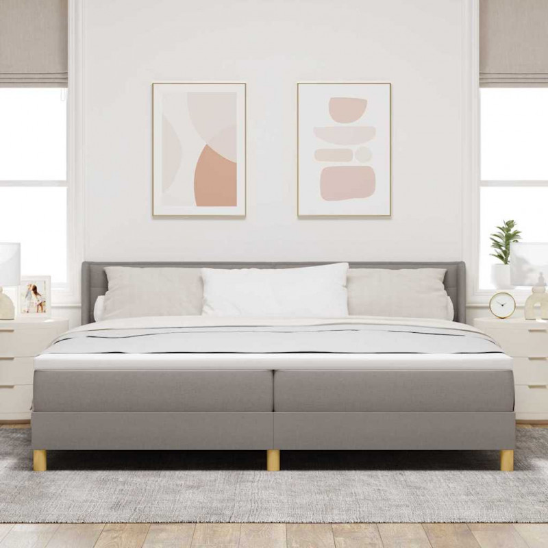 Łóżko sprężynowe z materacem Ciemnoszary 200 x 200 cm tkanina
