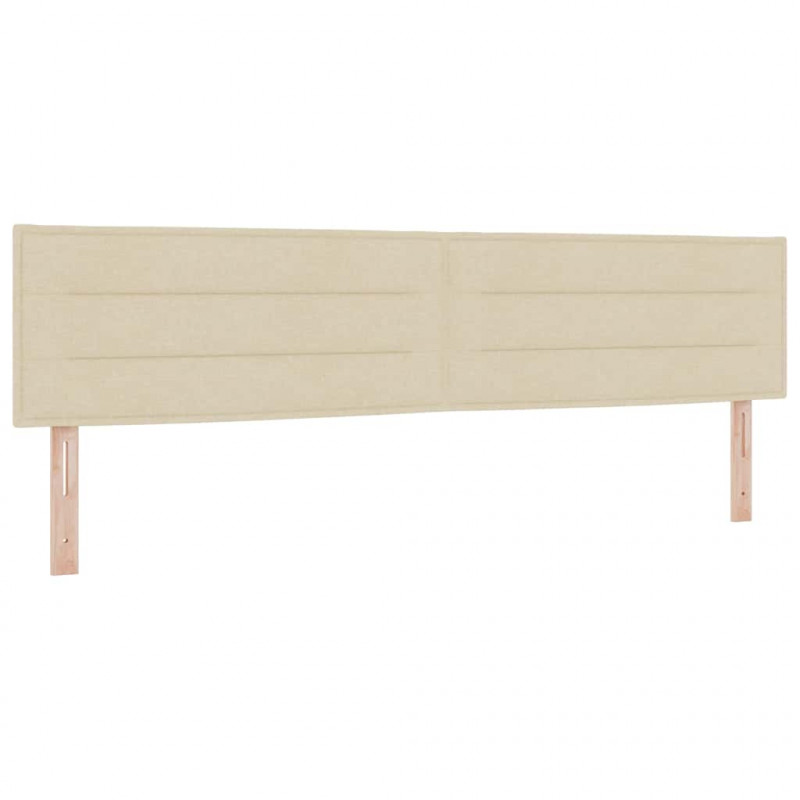 Łóżko sprężynowe z materacem Kremowy 200 x 200 cm tkanina