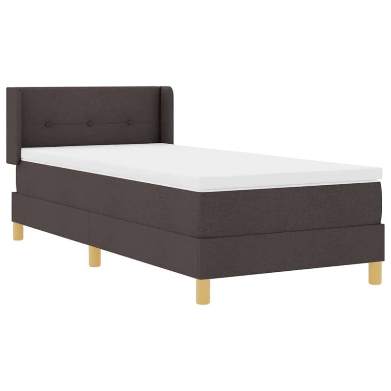 Łóżko sprężynowe z materacem Ciemny brąz 200 x 90 cm tkanina