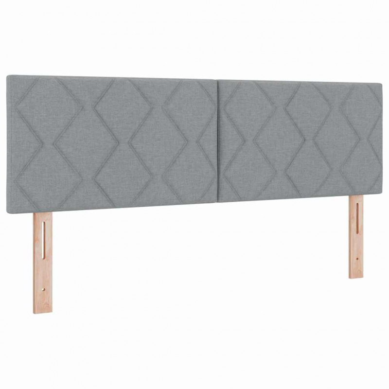Łóżko sprężynowe z materacem Jasnoszary 200 x 160 cm tkanina