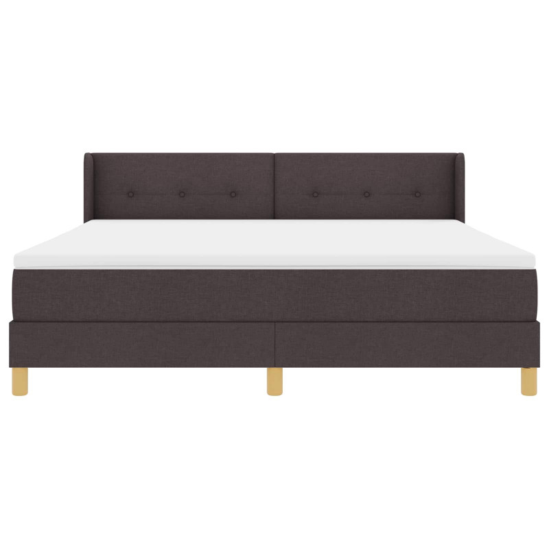 Łóżko sprężynowe z materacem Ciemny brąz 200 x 180 cm tkanina