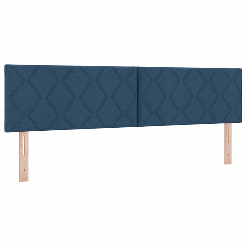 Łóżko sprężynowe z materacem Niebieski 200 x 180 cm tkanina