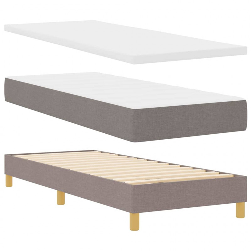 Łóżko sprężynowe z materacem Ciemnoszary 80 x 200 cm tkanina