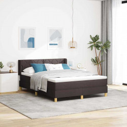 Łóżko sprężynowe z materacem Ciemny brąz 200 x 160 cm tkanina