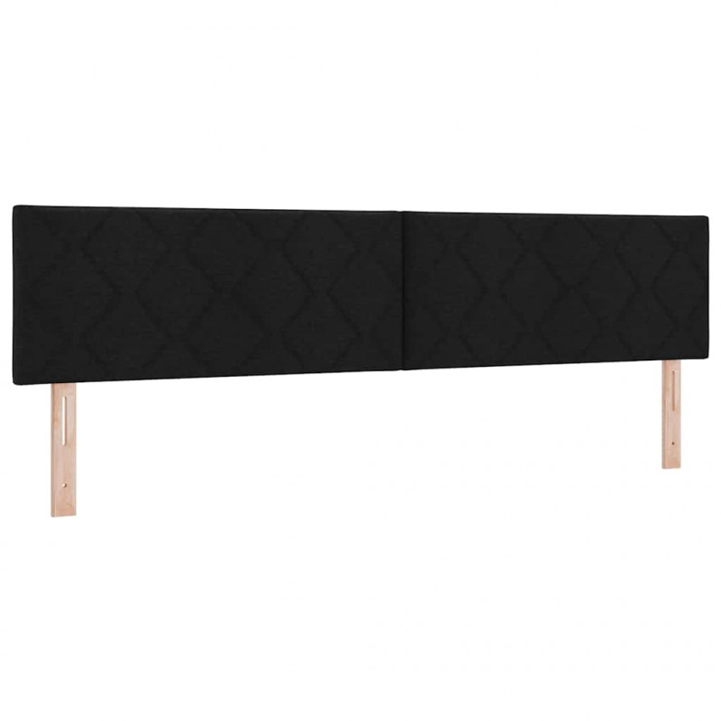 Łóżko sprężynowe z materacem Czarny 200 x 200 cm tkanina
