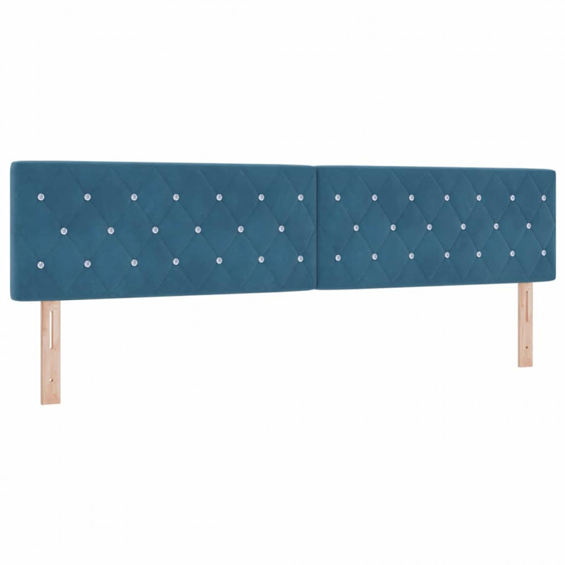 Łóżko sprężynowe Ciemnoniebieski 200 x 200 cm Aksamit