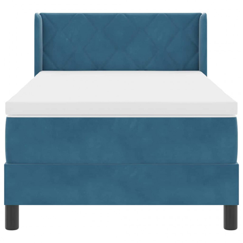 Łóżko sprężynowe Ciemnoniebieski 190 x 90 cm Aksamit