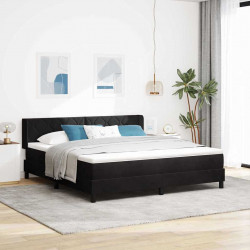 Łóżko sprężynowe z materacem Czarny 200 x 180 cm Poliester