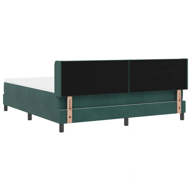 Łóżko sprężynowe Ciemna zieleń 200 x 180 cm Poliester