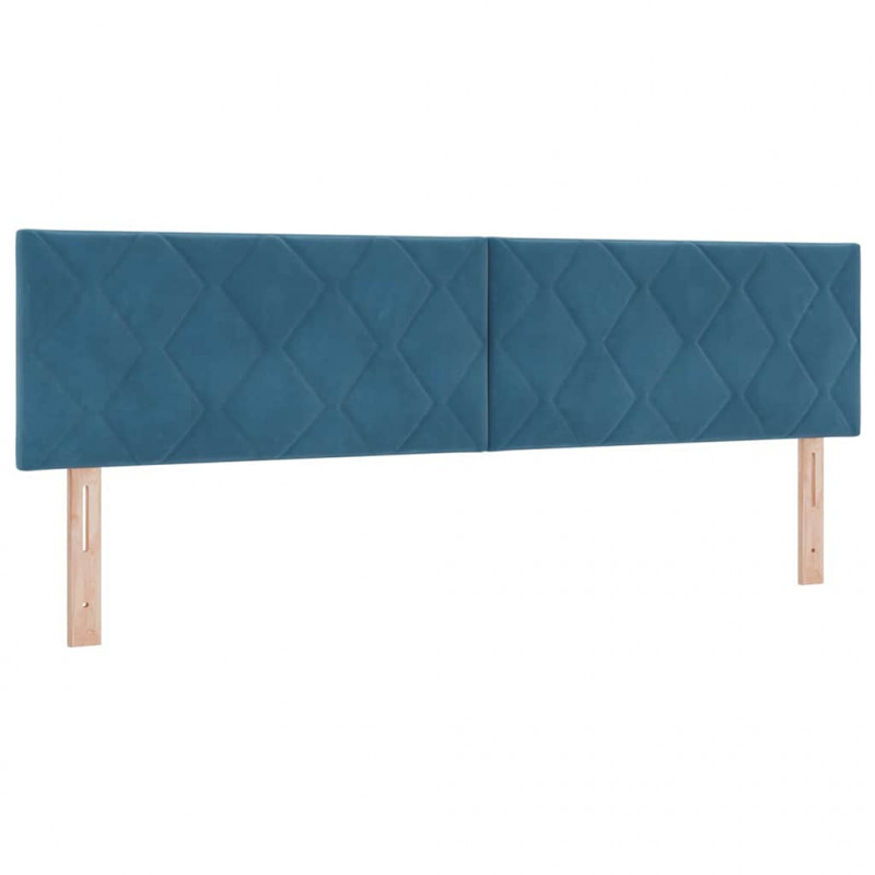Łóżko sprężynowe Ciemnoniebieski 200 x 180 cm Poliester