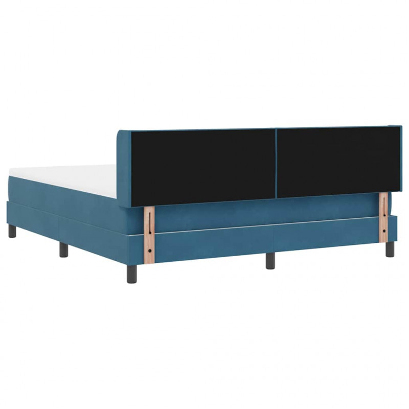 Łóżko sprężynowe Ciemnoniebieski 200 x 180 cm Poliester