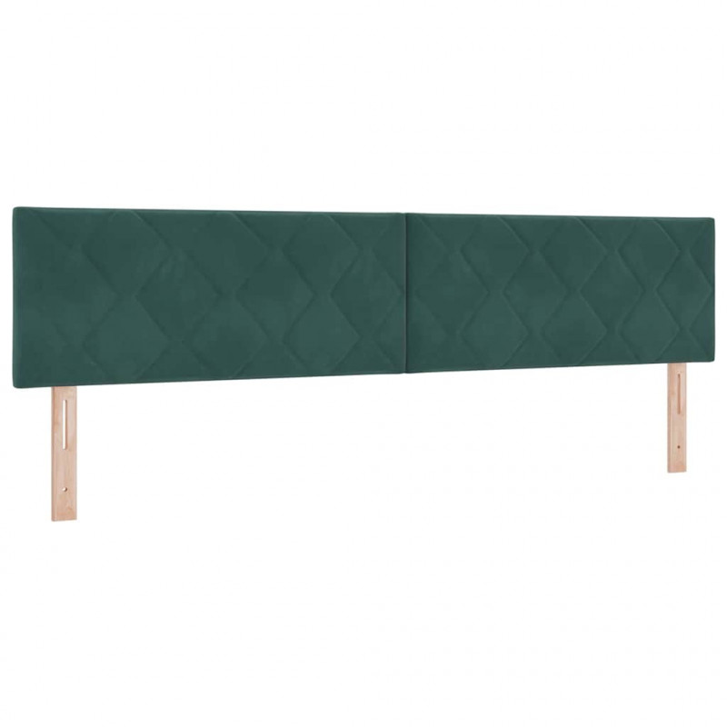 Łóżko sprężynowe Ciemna zieleń 200 x 200 cm Poliester