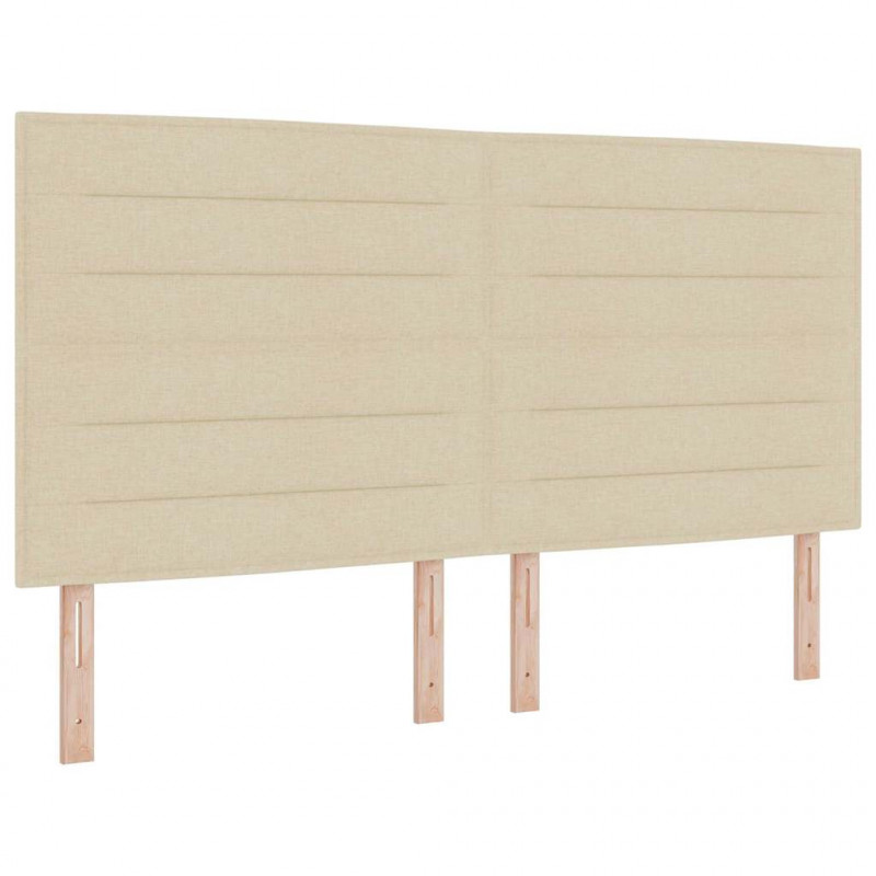 Łóżko sprężynowe z materacem Kremowy 200 x 180 cm tkanina