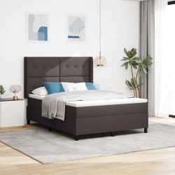Łóżko sprężynowe z materacem Ciemny brąz 200 x 160 cm tkanina