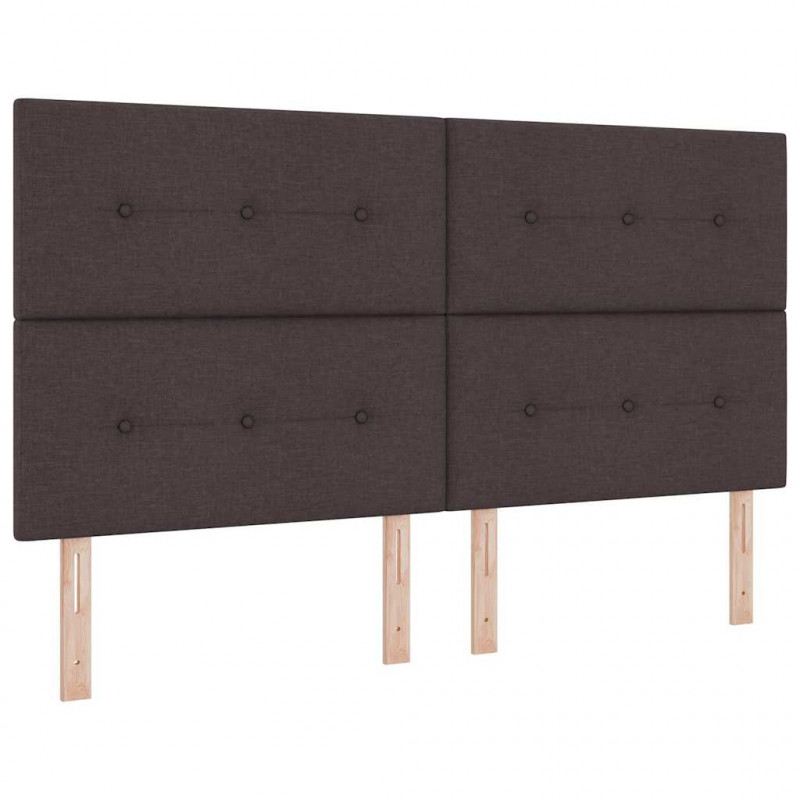 Łóżko sprężynowe z materacem Ciemny brąz 180 x 200 cm tkanina