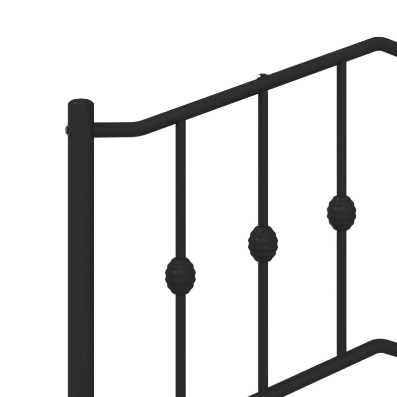 Metalowe wezgłowie, czarne, 200 cm