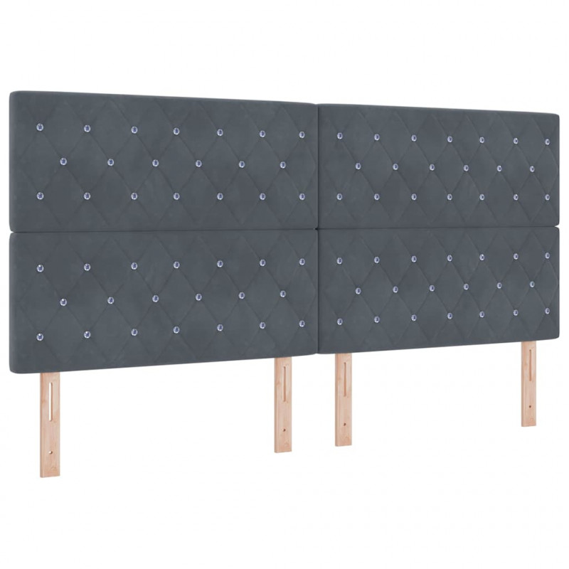 Łóżko sprężynowe z materacem Ciemnoszary 200 x 200 cm Aksamit