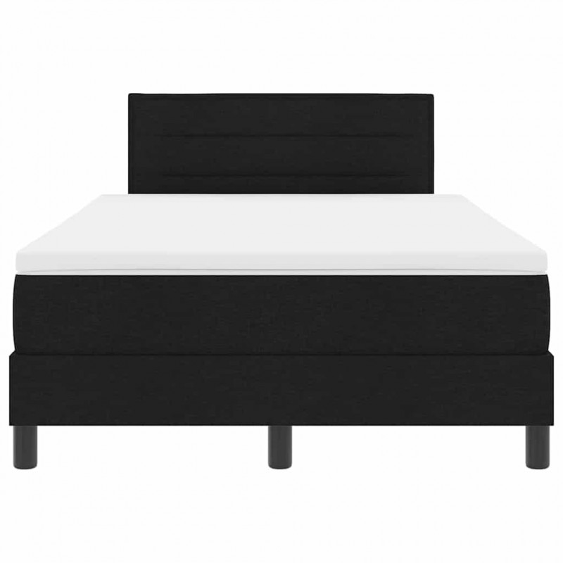 Łóżko sprężynowe z materacem z LED Czarny 120 x 190 cm tkanina