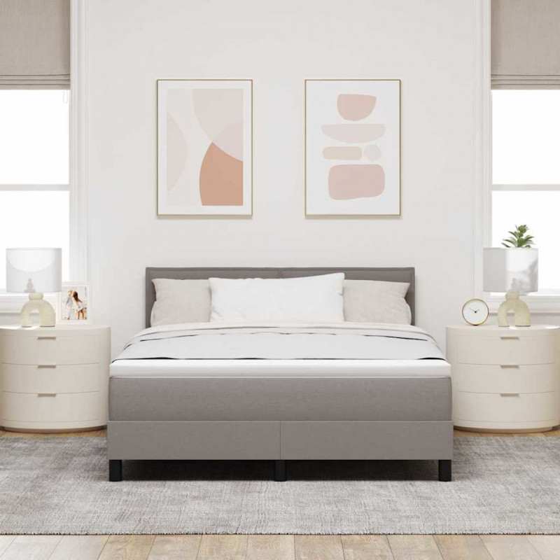 Łóżko sprężynowe z materacem Ciemnoszary 160 x 200 cm tkanina