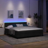 Łóżko sprężynowe z materacem z LED Czarny 180 x 200 cm tkanina
