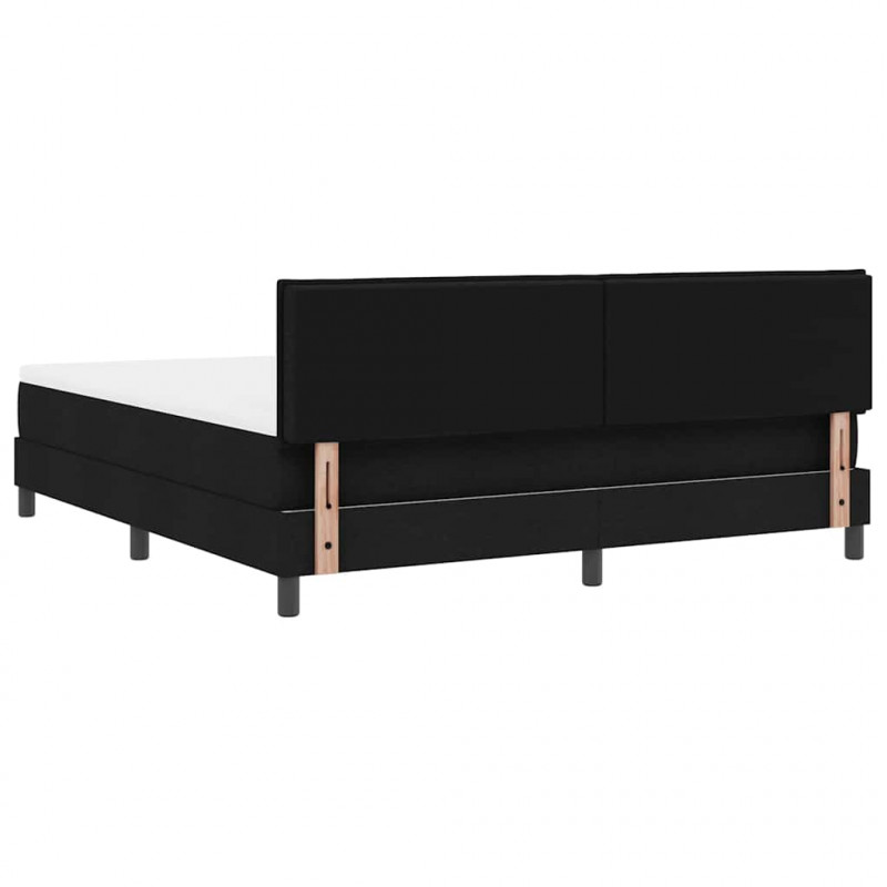 Łóżko sprężynowe z materacem z LED Czarny 180 x 200 cm tkanina