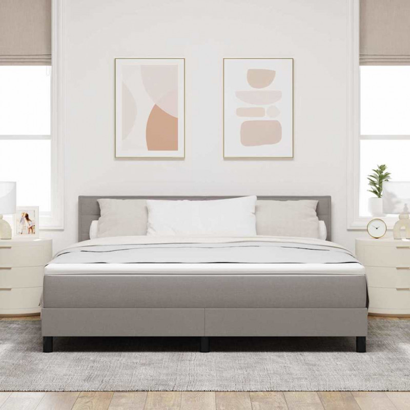 Łóżko sprężynowe z materacem Ciemnoszary 180 x 200 cm tkanina