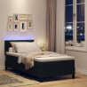 Łóżko sprężynowe z materacem z LED Czarny 90 x 190 cm tkanina