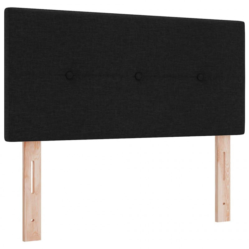 Łóżko sprężynowe z materacem z LED Czarny 90 x 190 cm tkanina