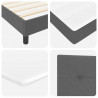 Łóżko sprężynowe z materacem ciemno szary 120 x 190 cm tkanina
