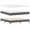 Łóżko sprężynowe z materacem ciemno szary 180 x 200 cm tkanina