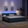 Łóżko sprężynowe z materacem Niebieski 200 x 200 cm tkanina