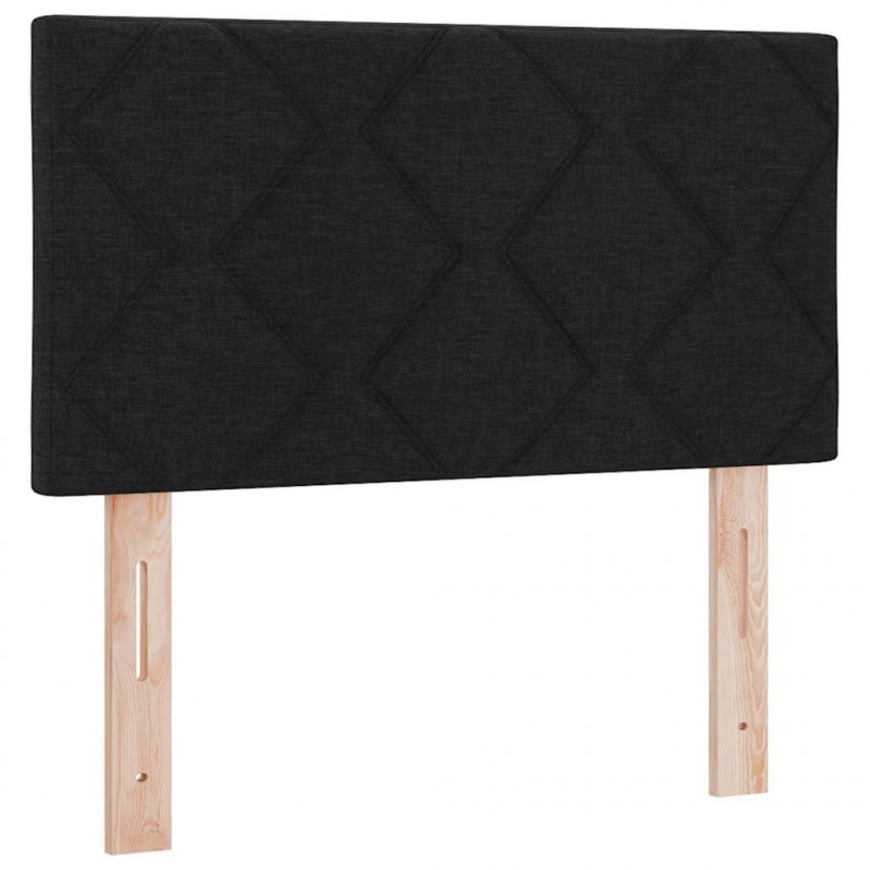 Łóżko sprężynowe z materacem z LED Czarny 80 x 200 cm tkanina