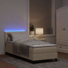 Łóżko sprężynowe z materacem z LED Kremowy 80 x 200 cm tkanina