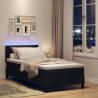 Łóżko sprężynowe z materacem z LED Czarny 90 x 200 cm tkanina