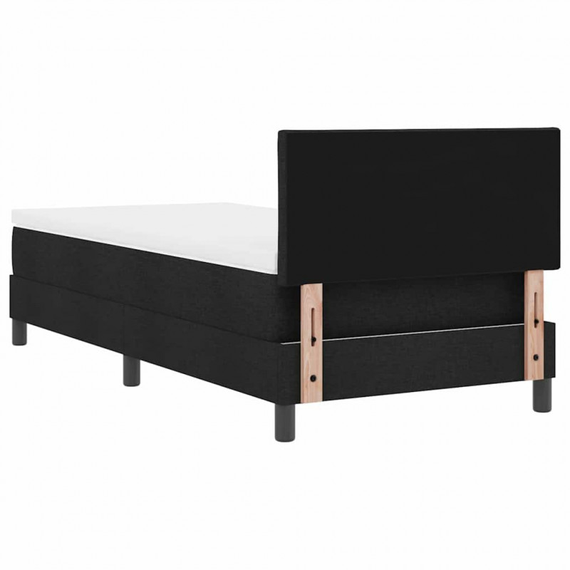 Łóżko sprężynowe z materacem z LED Czarny 90 x 200 cm tkanina