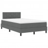 Łóżko sprężynowe z materacem ciemno szary 120 x 190 cm tkanina