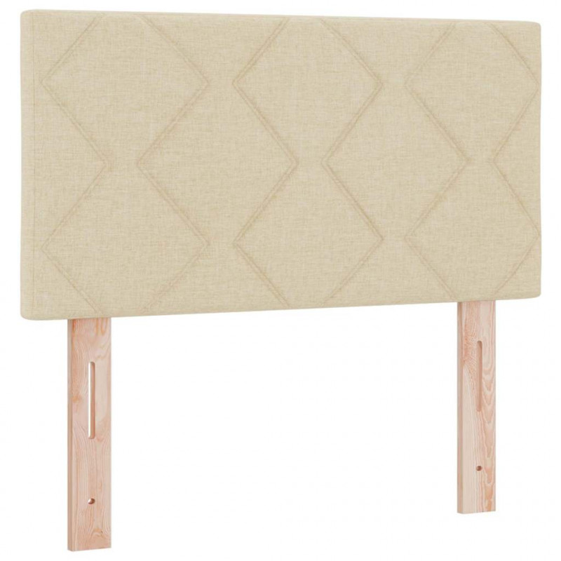 Łóżko sprężynowe z materacem z LED Kremowy 120 x 190 cm tkanina