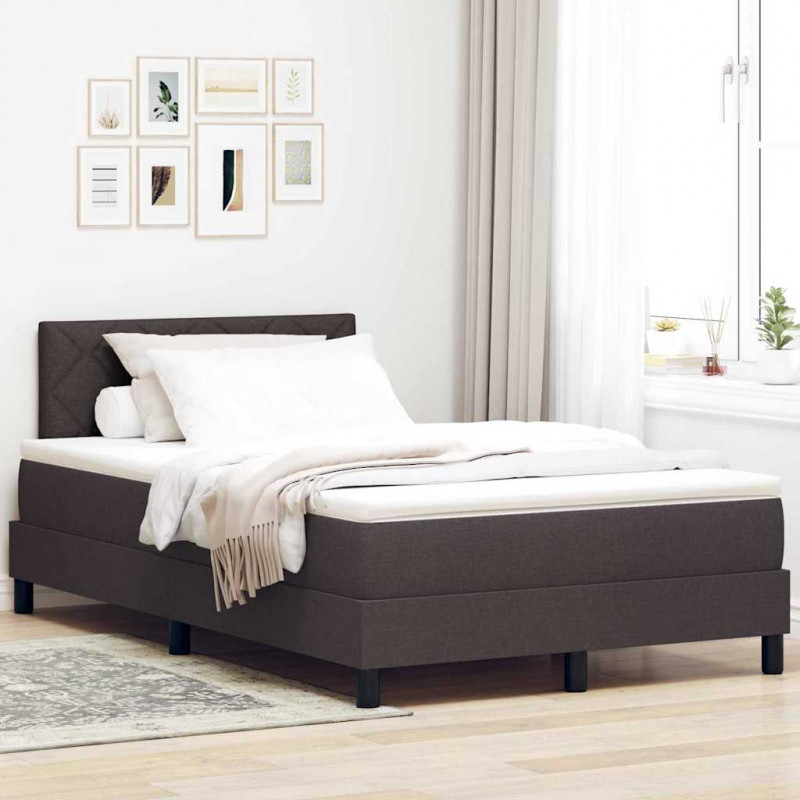 Łóżko sprężynowe z materacem Ciemny brąz 120 x 200 cm tkanina