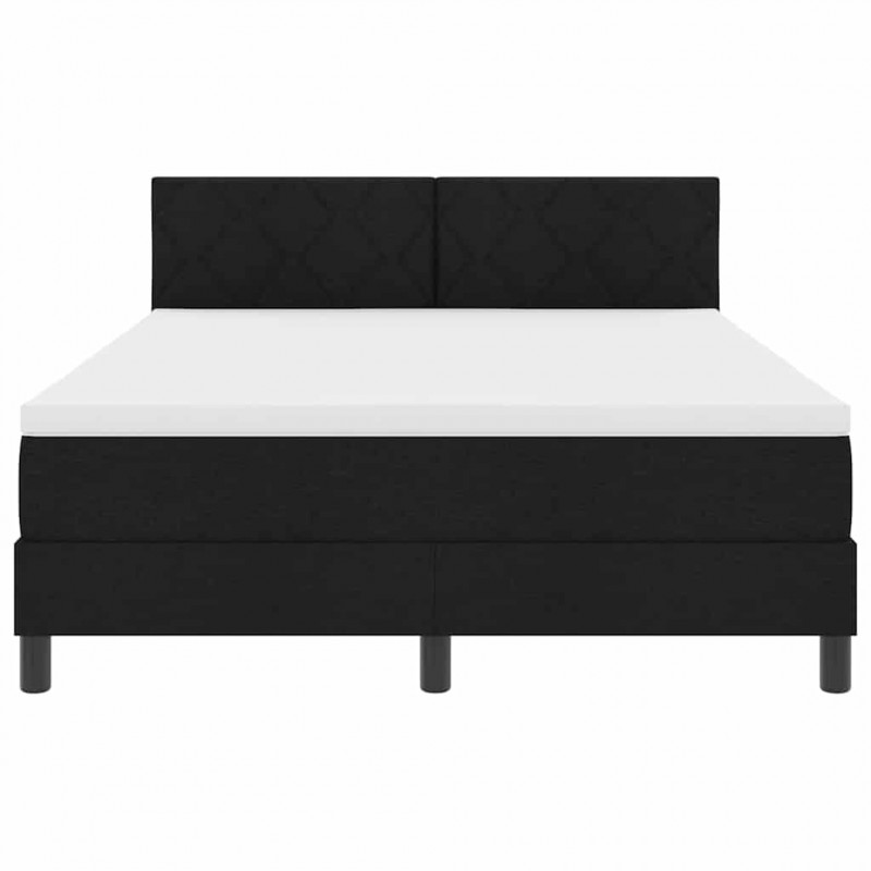Łóżko sprężynowe z materacem z LED Czarny 160 x 200 cm tkanina