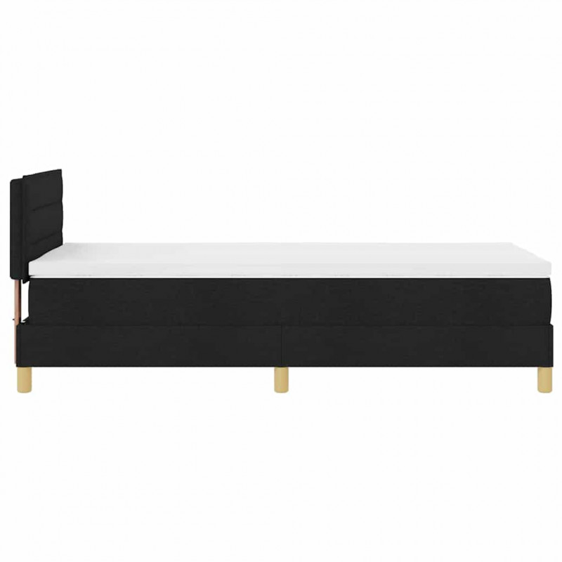 Łóżko z sprężyną LED z materacem Czarny 80 x 200 cm tkanina