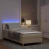 Łóżko z sprężyną LED z materacem Kremowy 90 x 190 cm tkanina