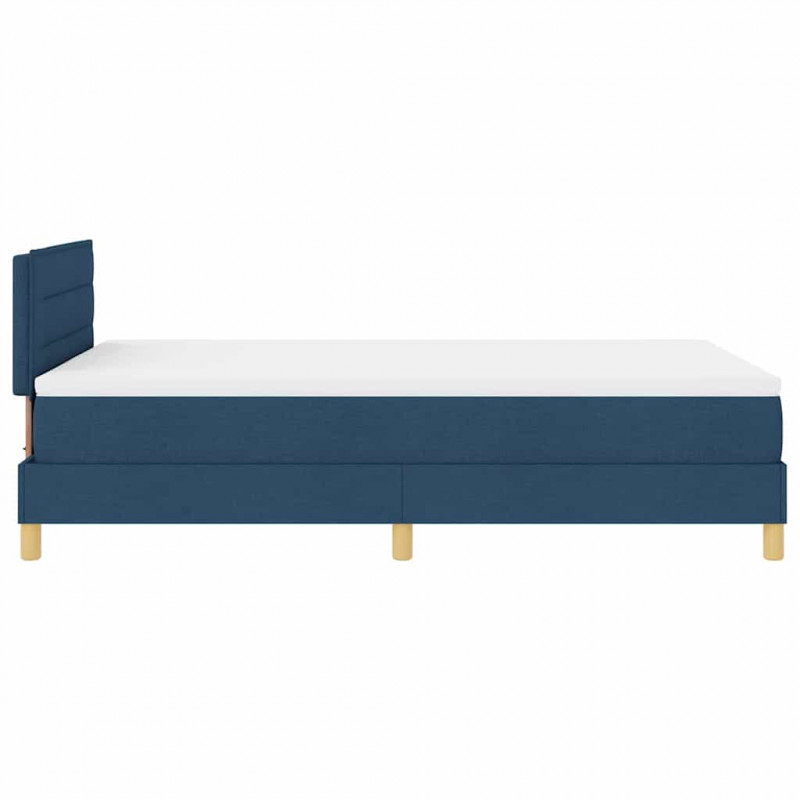 Łóżko z sprężyną LED z materacem Niebieski 120 x 190 cm tkanina
