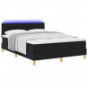 Łóżko z sprężyną LED z materacem Czarny 140 x 190 cm tkanina