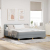 Łóżko z sprężyną LED z LED Jasnoszary 180 x 200 cm tkanina