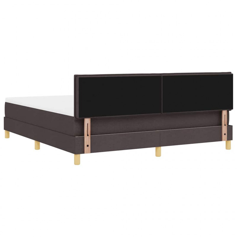 Łóżko z sprężyną LED z LED Ciemny brąz 180 x 200 cm tkanina