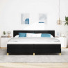 Łóżko z sprężyną LED z materacem Czarny 200 x 200 cm tkanina