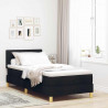 Łóżko z sprężyną LED z materacem Czarny 90 x 200 cm tkanina