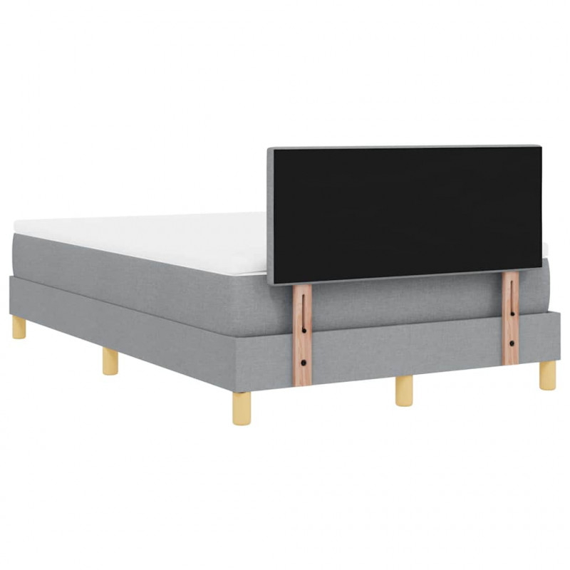 Łóżko z sprężyną LED z LED Jasnoszary 120 x 190 cm tkanina